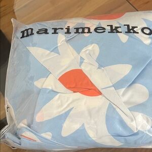 Marimekko Light Blue&Orange Floral Duvet Cover w/2 shams No offers